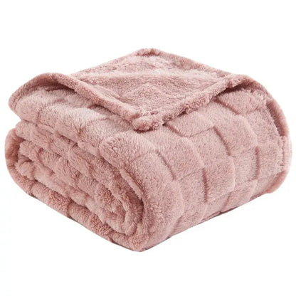 Lavender quilted plush cozy fluffy blanket living room throw