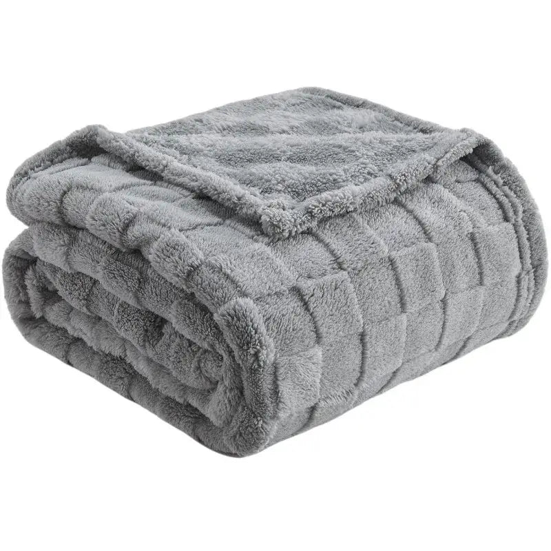 Lavender quilted plush cozy fluffy blanket living room throw