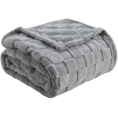 Lavender quilted plush cozy fluffy blanket living room throw