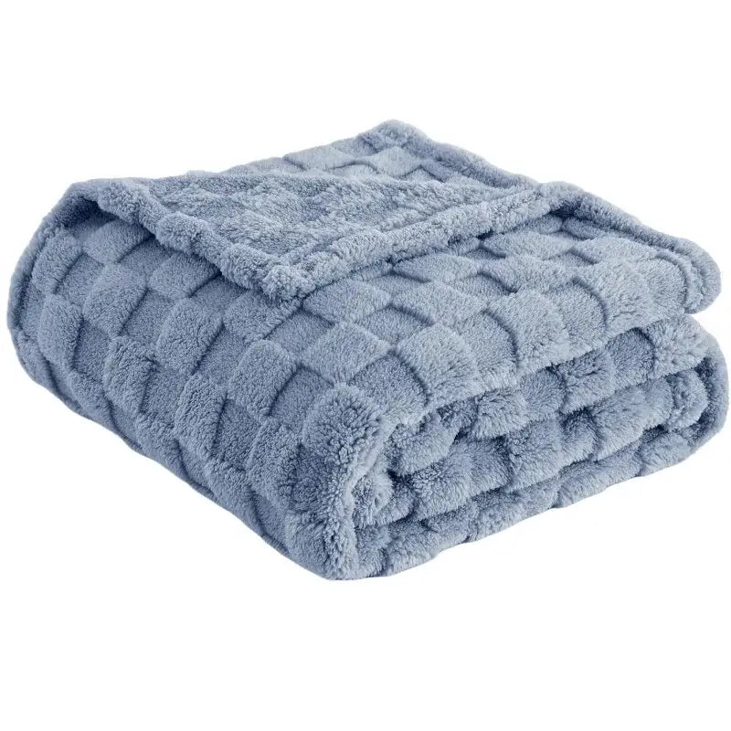 Lavender quilted plush cozy fluffy blanket living room throw