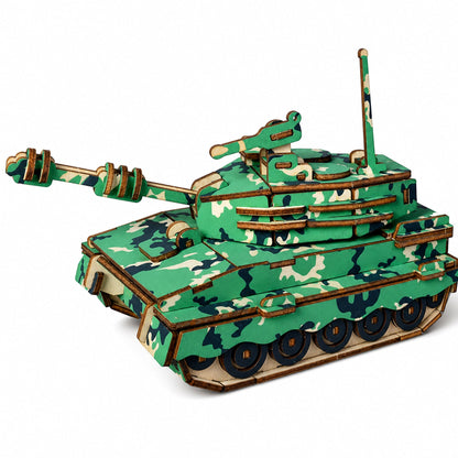 Tank Model Kit - Wooden Laser-Cut 3D Puzzle (137 Pcs)