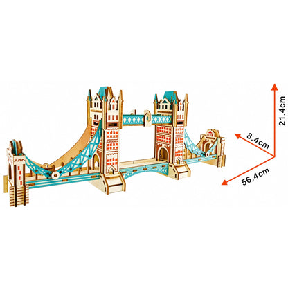 London Tower Bridge Model Kit - Wooden Laser-Cut 3D Puzzle (105 Pcs)