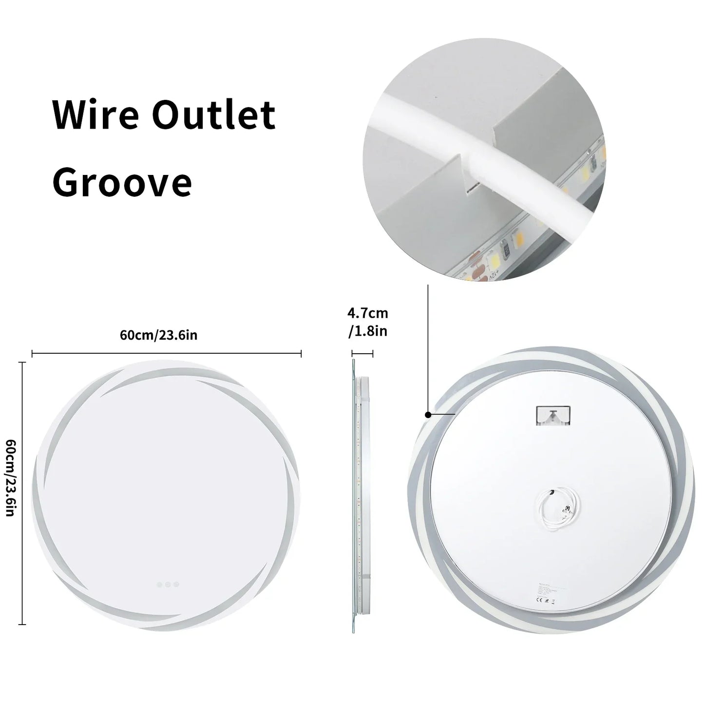DecorBites™ LED Backlit Round Bathroom Vanity Mirror