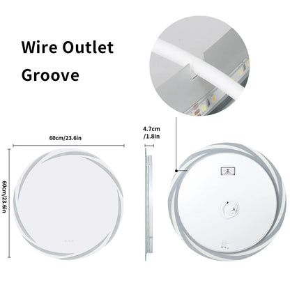 DecorBites™ LED Backlit Round Bathroom Vanity Mirror