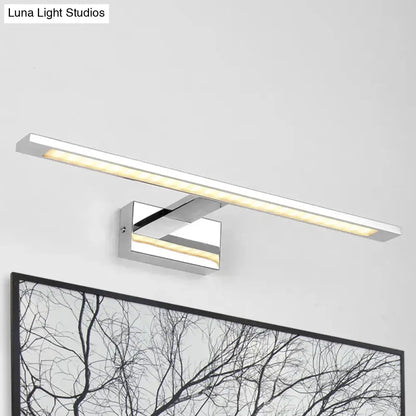 DecorBites™ LED Bathroom Vanity Lighting - 19"/23" W, Rectangle Acrylic Shade Sconce Wall Light, Nickel Finish, Warm/White Light
