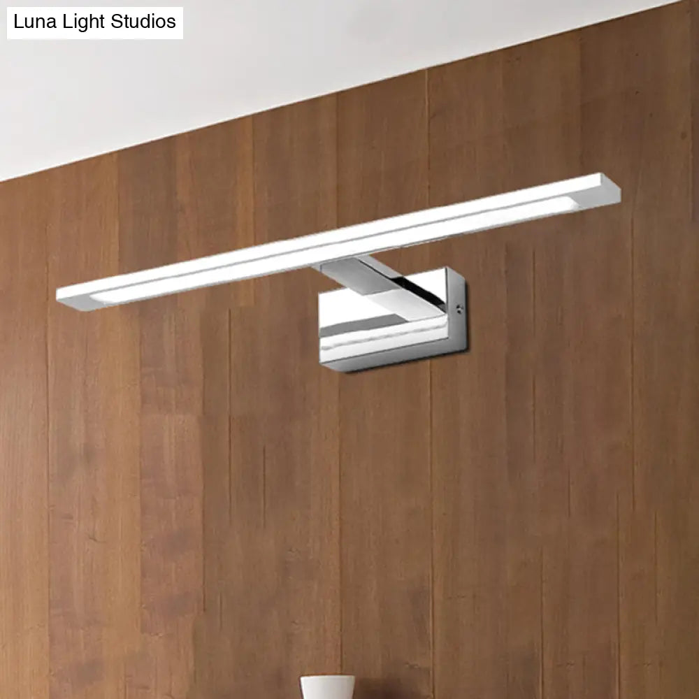 DecorBites™ LED Bathroom Vanity Lighting - 19"/23" W, Rectangle Acrylic Shade Sconce Wall Light, Nickel Finish, Warm/White Light