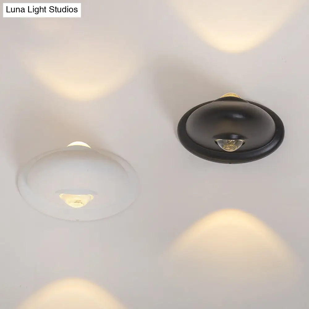 DecorBites™ LED Bedroom Wall Sconce Lamp with Contemporary Triangle Aluminum Shade and Black/White Finish in White/Warm Lighting