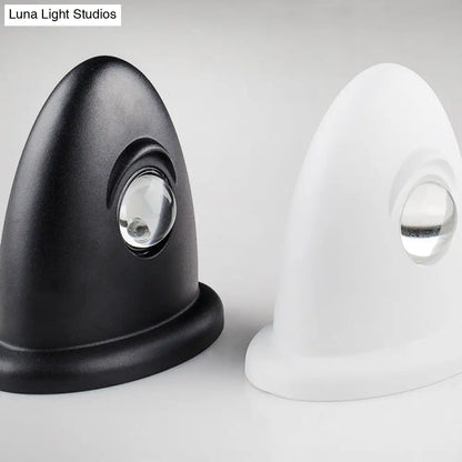 DecorBites™ LED Bedroom Wall Sconce Lamp with Contemporary Triangle Aluminum Shade and Black/White Finish in White/Warm Lighting