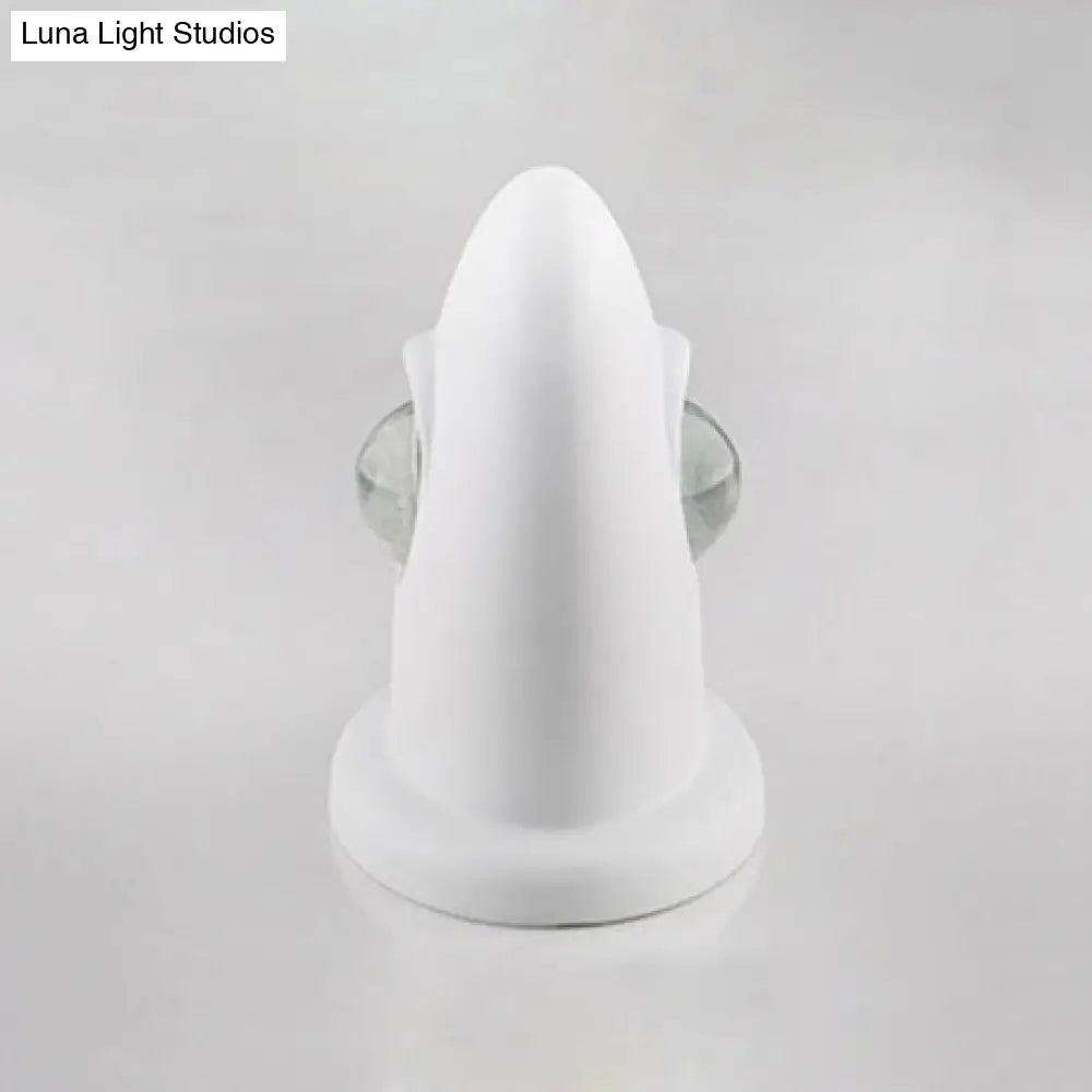 DecorBites™ LED Bedroom Wall Sconce Lamp with Contemporary Triangle Aluminum Shade and Black/White Finish in White/Warm Lighting