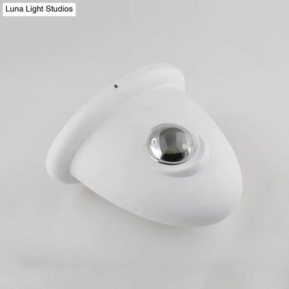 DecorBites™ LED Bedroom Wall Sconce Lamp with Contemporary Triangle Aluminum Shade and Black/White Finish in White/Warm Lighting