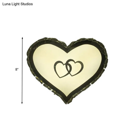 DecorBites™ LED Bedroom Wall Sconce with Heart-Shaped Crystal Shade in Warm/White Light - Simple & Chic Wall Lighting Fixture