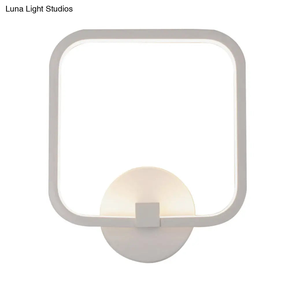 DecorBites™ LED Bedside Wall Light White Sconce with Square Acrylic Shade - Choose Your Light Tone