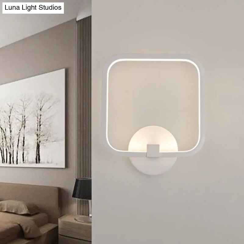DecorBites™ LED Bedside Wall Light White Sconce with Square Acrylic Shade - Choose Your Light Tone