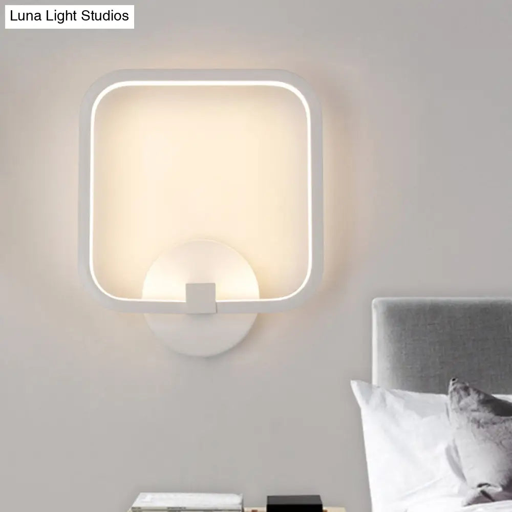 DecorBites™ LED Bedside Wall Light White Sconce with Square Acrylic Shade - Choose Your Light Tone