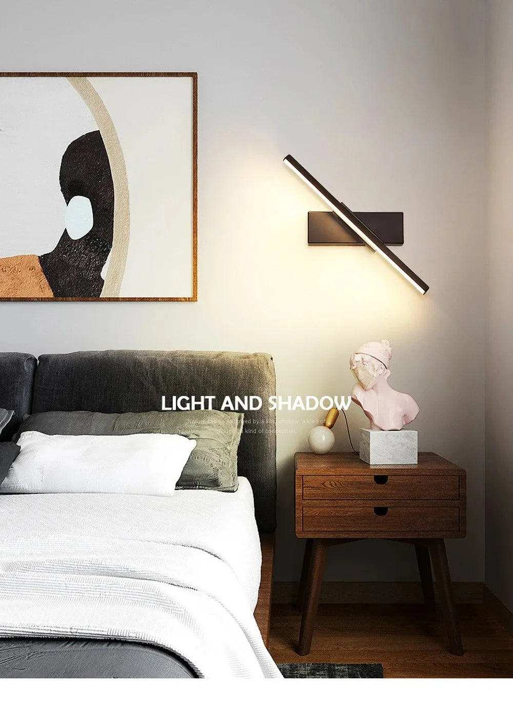 DecorBites™ Led Black Rechargeable 330 Rotated Wall Sconce