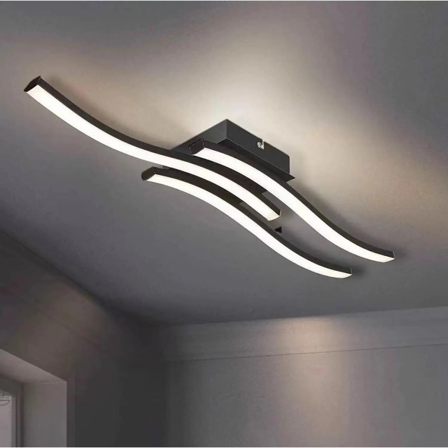 LED Ceiling Light Modern Wave Lamp for Living Room, Bedroom & Study