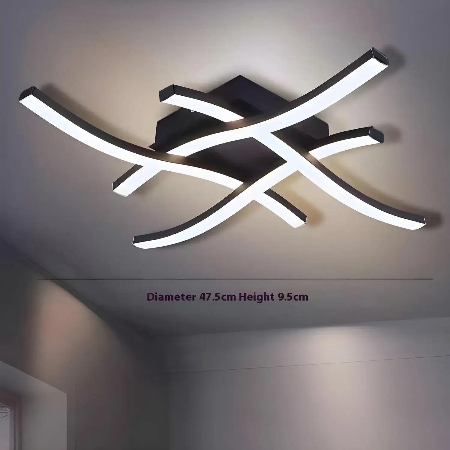 LED Ceiling Light Modern Wave Lamp for Living Room, Bedroom & Study