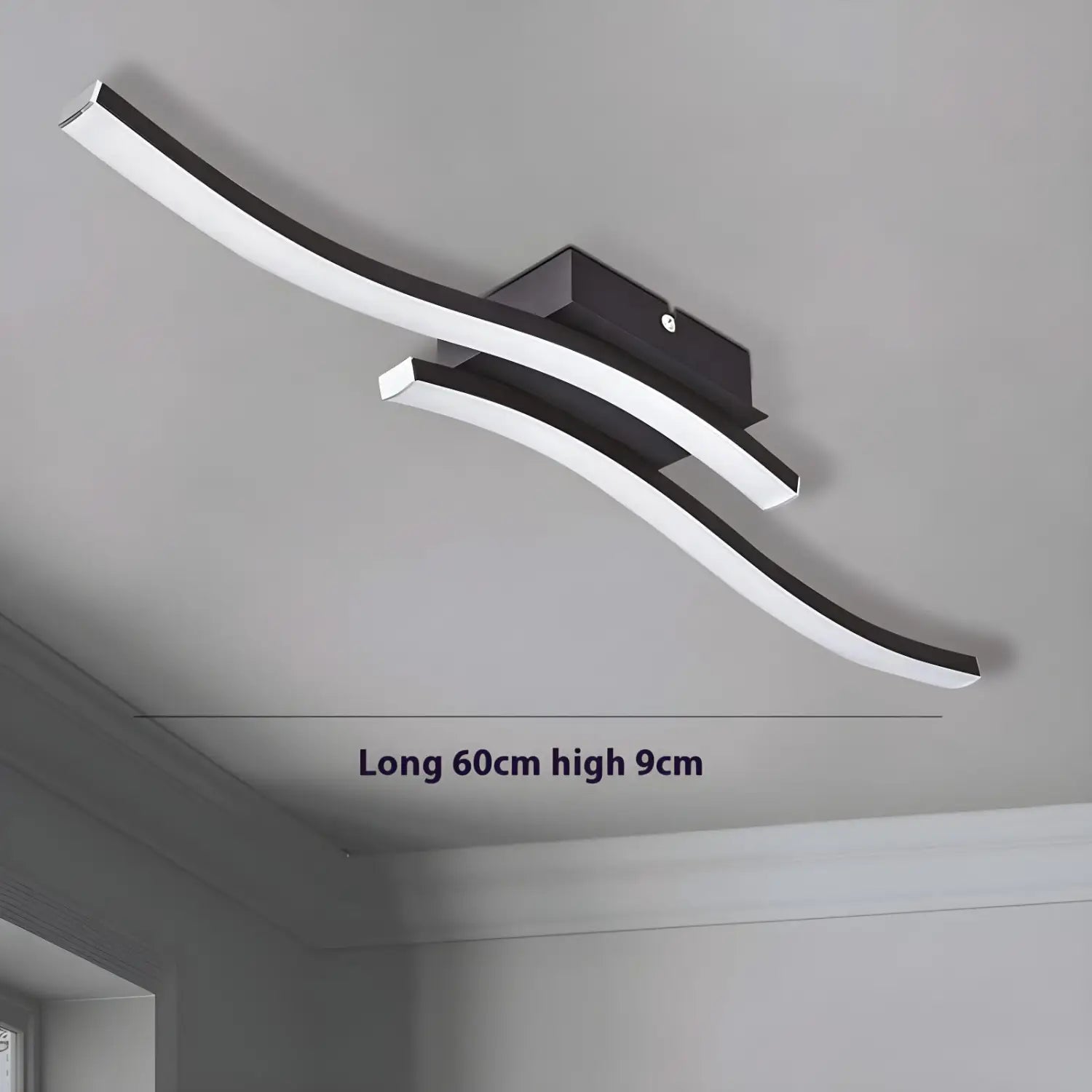 LED Ceiling Light Modern Wave Lamp for Living Room, Bedroom & Study