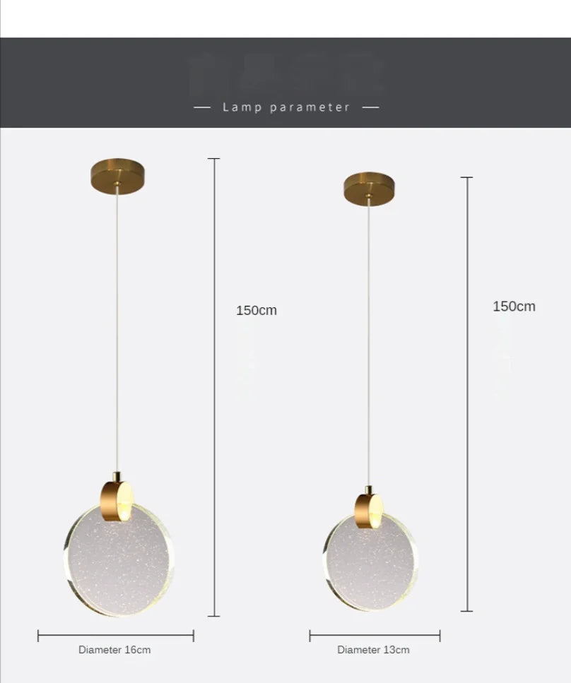 DecorBites™ LED Crystal Pendant Light for Bedroom and Bathroom