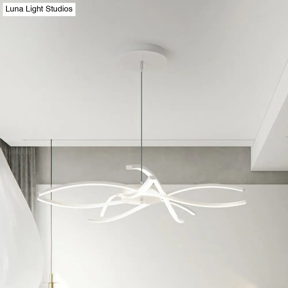 DecorBites™ LED Floral Chandelier: Elegant Metallic Simplicity for Living Room Lighting