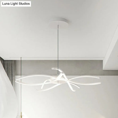 DecorBites™ LED Floral Chandelier: Elegant Metallic Simplicity for Living Room Lighting