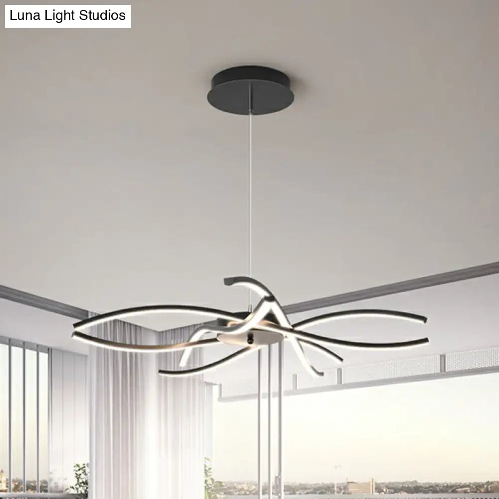 DecorBites™ LED Floral Chandelier: Elegant Metallic Simplicity for Living Room Lighting