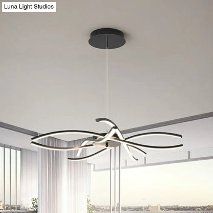 DecorBites™ LED Floral Chandelier: Elegant Metallic Simplicity for Living Room Lighting