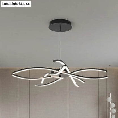 DecorBites™ LED Floral Chandelier: Elegant Metallic Simplicity for Living Room Lighting