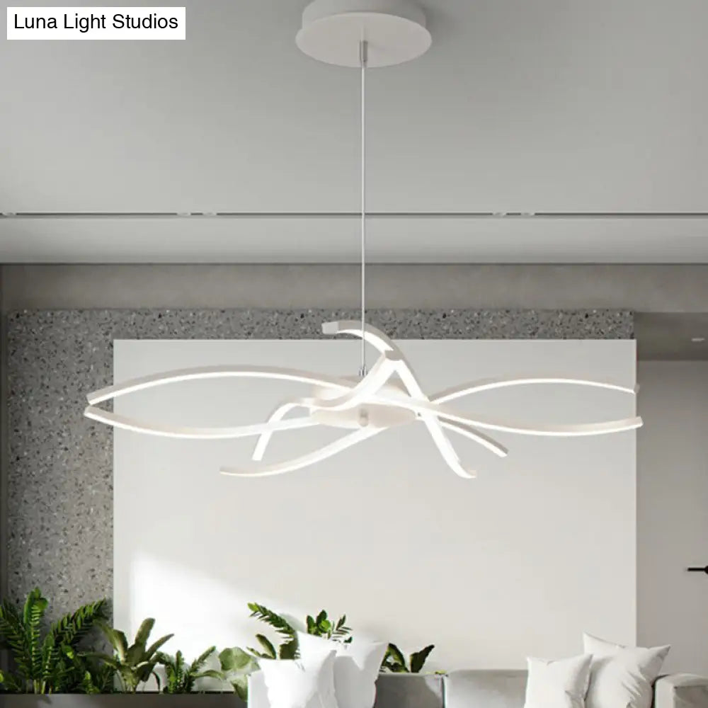 DecorBites™ LED Floral Chandelier: Elegant Metallic Simplicity for Living Room Lighting