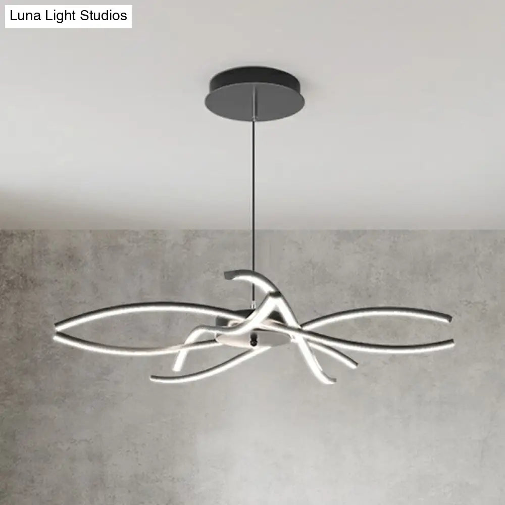 DecorBites™ LED Floral Chandelier: Elegant Metallic Simplicity for Living Room Lighting