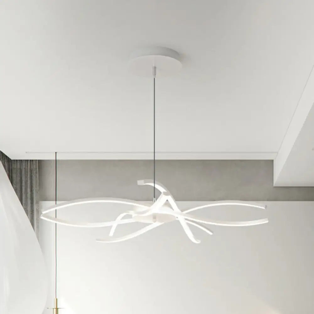 DecorBites™ LED Floral Chandelier: Elegant Metallic Simplicity for Living Room Lighting