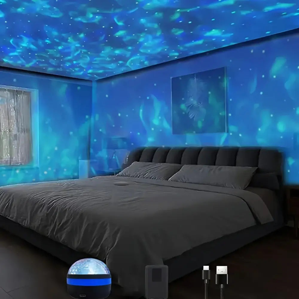 Disco ball led galaxy star projector purple & pink bedroom light