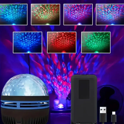 Disco ball led galaxy star projector purple & pink bedroom light
