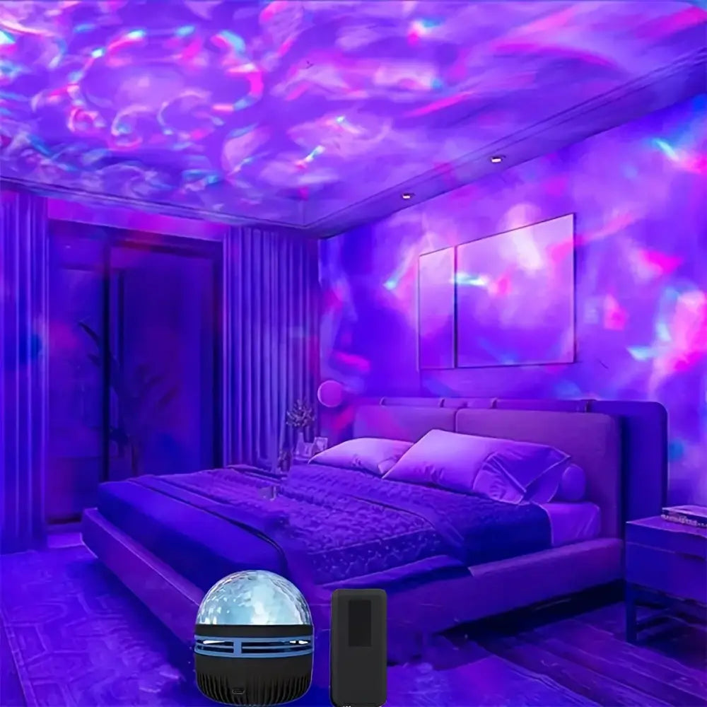 Disco ball led galaxy star projector purple & pink bedroom light
