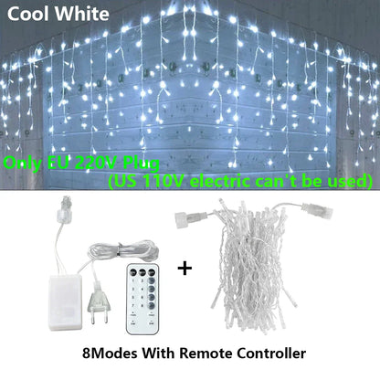 DecorBites™ LED Icicle String Lights - Outdoor Holiday Decor