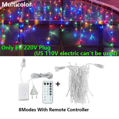 DecorBites™ LED Icicle String Lights - Outdoor Holiday Decor