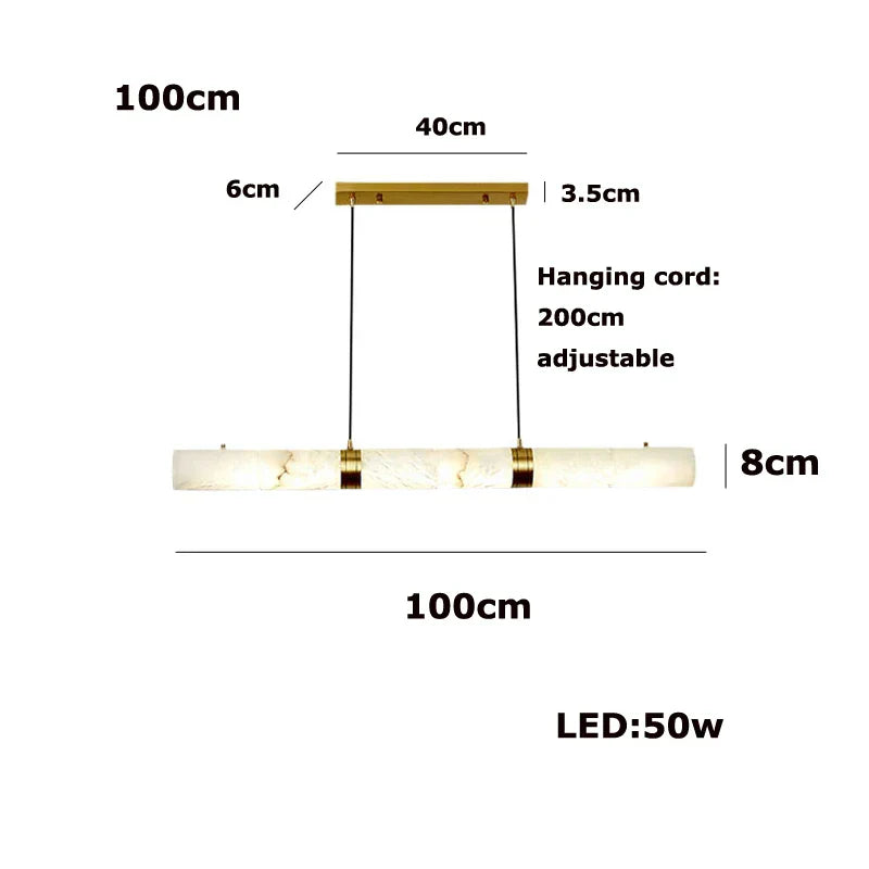 DecorBites™ LED Marble Hanging Lamps - White Alabaster