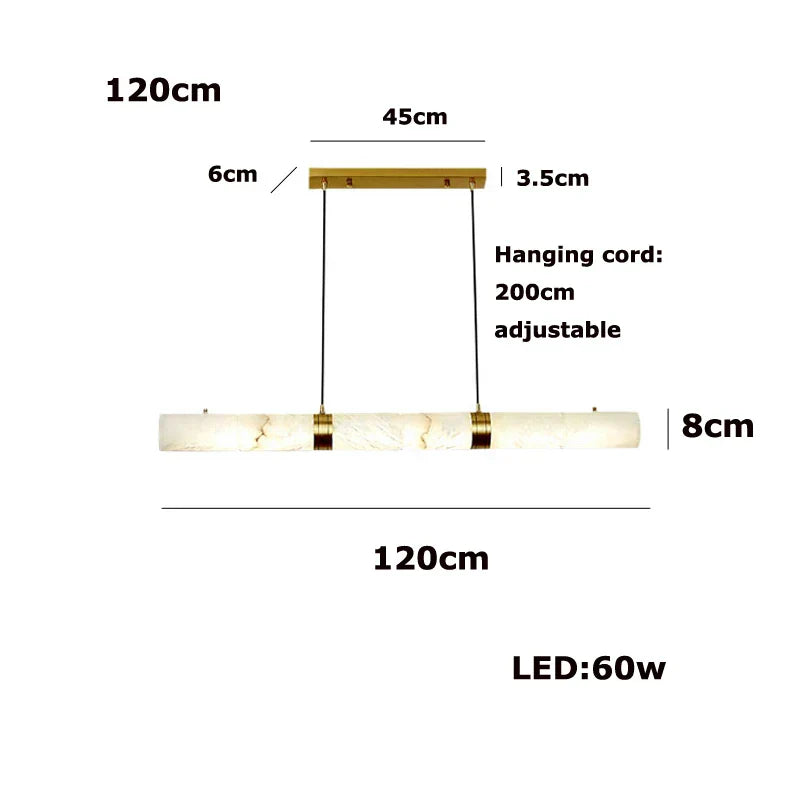 DecorBites™ LED Marble Hanging Lamps - White Alabaster
