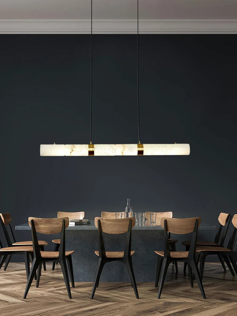 DecorBites™ LED Marble Hanging Lamps - White Alabaster