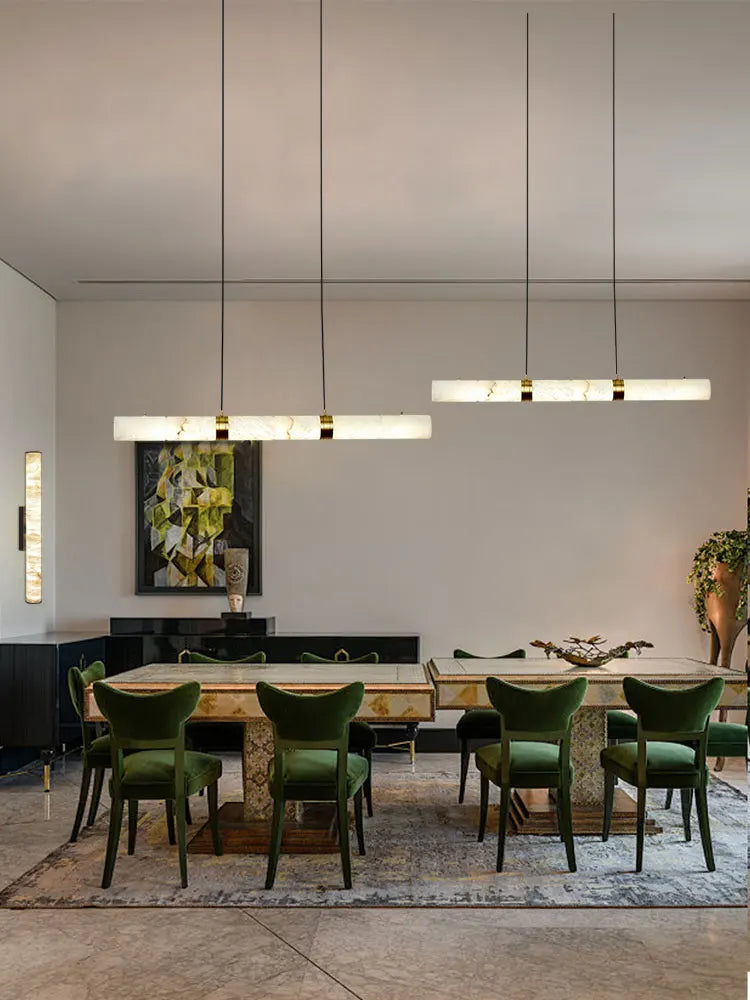 DecorBites™ LED Marble Hanging Lamps - White Alabaster