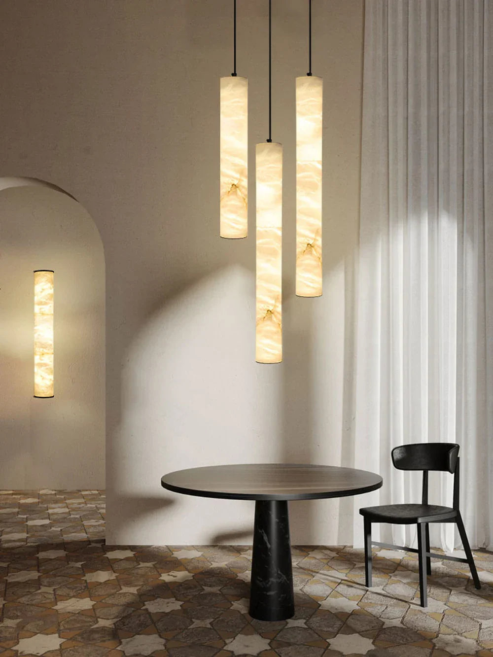 DecorBites™ LED Marble Hanging Lamps - White Alabaster