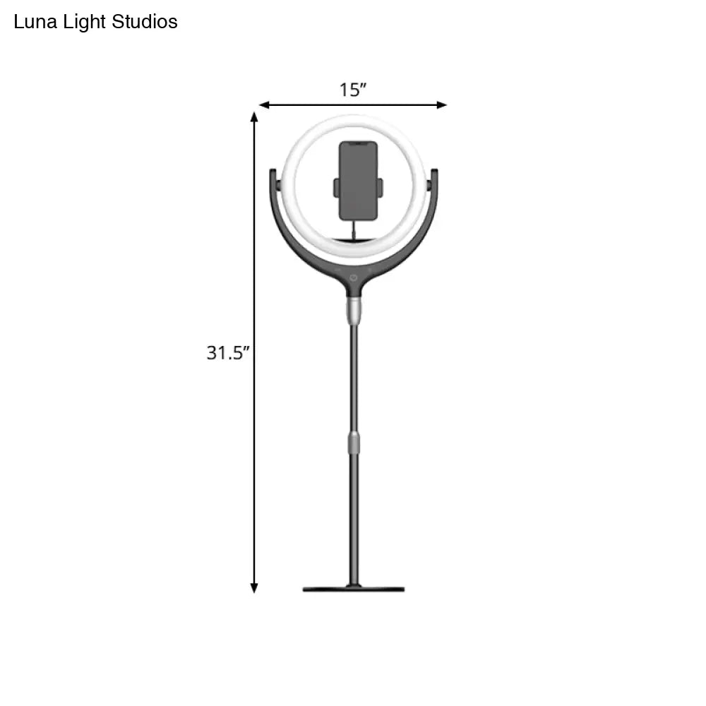 DecorBites™ LED Mirror Lamp with Rotatable Ring, USB Live Fill and Metallic Shade - Modern Black/White Design