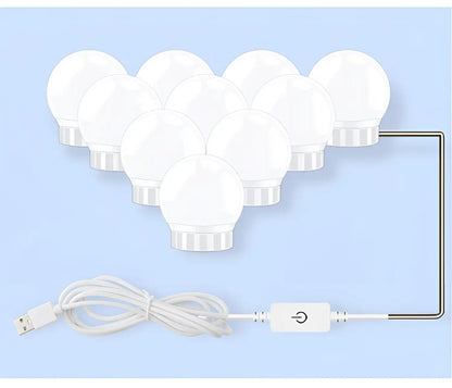 LED Mirror Light Bulbs with USB Touch Switch for Vanity & Dressing Table