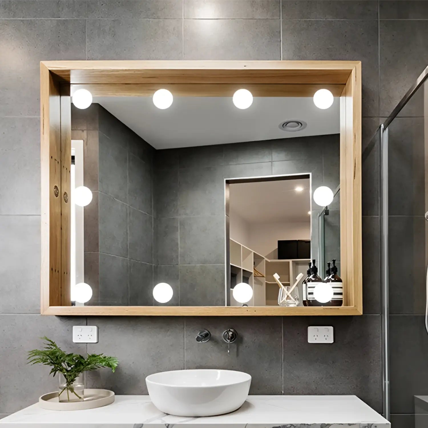 LED Mirror Light Bulbs with USB Touch Switch for Vanity & Dressing Table