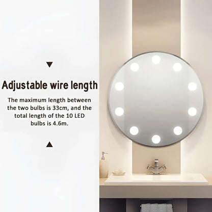 LED Mirror Light Bulbs with USB Touch Switch for Vanity & Dressing Table