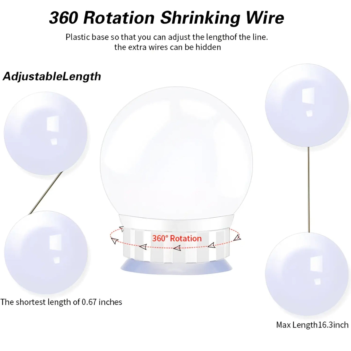 LED Mirror Light Bulbs with USB Touch Switch for Vanity & Dressing Table