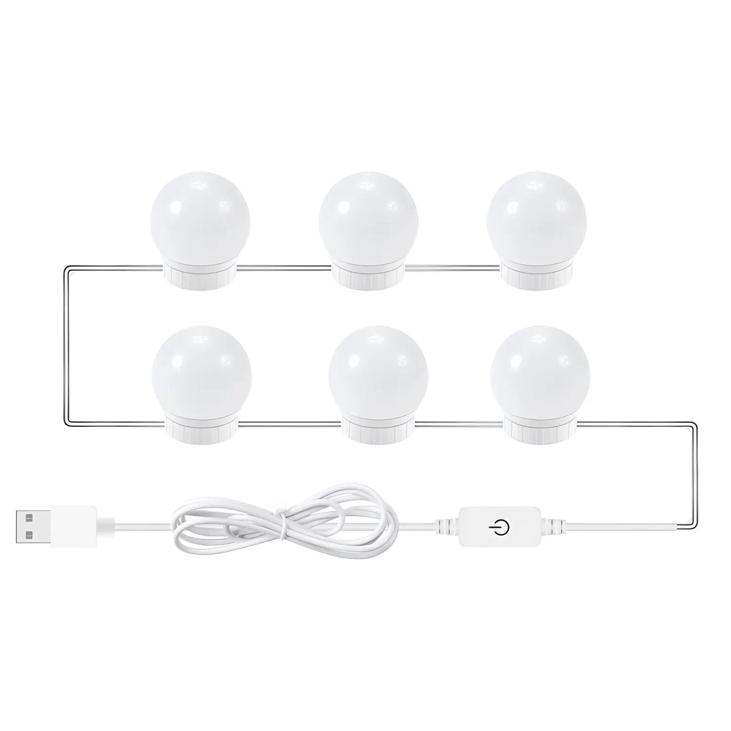 LED Mirror Light Bulbs with USB Touch Switch for Vanity & Dressing Table