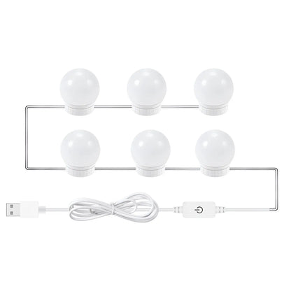 LED Mirror Light Bulbs with USB Touch Switch for Vanity & Dressing Table