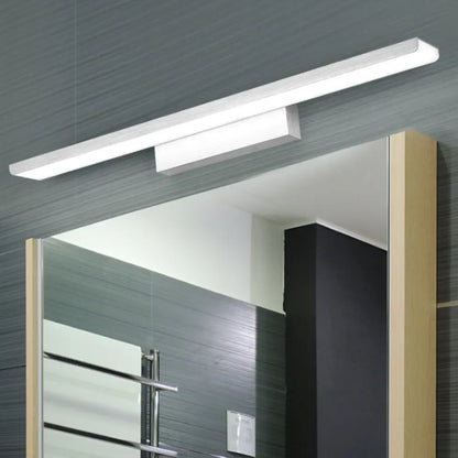 DecorBites™ LED Nordic Style Rectangle Bathroom Wall Vanity Light - Aluminum, 16"/24" Width, Wall Mounted Lamp (Black/Silver) - Warm/White Light