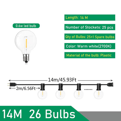 DecorBites™ LED Outdoor String Lights for Wedding Party